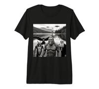 Selfie Bigfoot Loch Ness, pájaro alienígena, Monstruo, ovni, críptidos Camiseta Premium