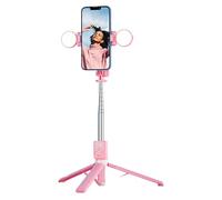 Selfie con luz de Relleno, trípode para teléfono y Selfie - Soporte trípode para Smartphone | Selfie para Smartphone Largo Extensible inalámbrico, Mando a Distancia y lu