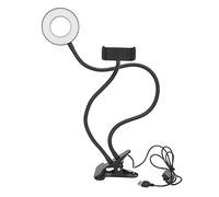 Selfie con Soporte para teléfono, LED para transmisión en Vivo, Brillo de 5V 48LED 12W, 3 Modos de iluminación Blanco cálido, Soporte de Cuello de Cisne ible