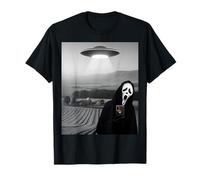 Selfie de Fantasma de Terror de Cara aterradora Linda con Extraterrestre OVNI Divertido Camiseta