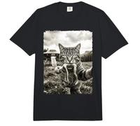 Selfie de Gato con alienígena y ovni | Alien & Cat Comfort Colors Adult Heavyweight T-Shirt