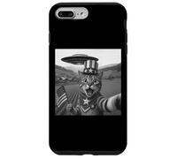 Selfie de gato con ovni alienígena 4 de julio Cat USA Regalos para hombres Carcasa para iPhone 7 Plus/8 Plus