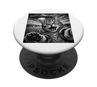 Selfie de Gato con OVNI Funny Cat Lover alienígena OVNI Creyente PopSockets PopGrip Adhesivo
