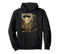 Selfie de gato con OVNI y Griffin Vintage Alien Style Sudadera con Capucha