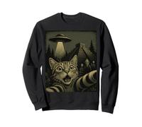 Selfie de gato con OVNI y la antigua pirámide perdida de la civilización Sudadera