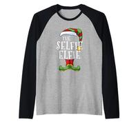 Selfie Elfie Elf Christmas Camiseta Manga Raglan