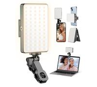 Selfie Light, Luz de Teléfono Recargable 120 LED con Clip Frontal y Trasero & Doble Orificio Tornillo de 1/4" Recargable Luz Selfie para Movil para iPhone, Android, Computadora, Portátil, Tableta