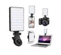 Selfie Light with Front &Back Phone Clip, High Power 60 LED 2000mAh Rechargeable CRI 95+,3 Light Modes,Portable Clip on Light, TikTok Video Fill Light