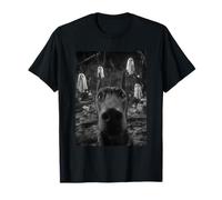 Selfie Perro Doberman Fantasmas Bosque embrujado Halloween Camiseta
