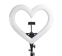 Selfie Ring Light, Luz de Relleno Colorida con Forma de Corazón Ajustable USB para Arte de Uñas (Enchufe Europeo)