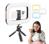 Selfie Stick Tripod Light Mount, Rechargeable Handheld Fill Lights Stand, 29.5x21.8cm/11.61x8.58 Inches Extendable Phone Holder for Travel Vlogging Makeup Video Live Work ABS + Aluminum