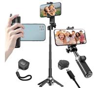 Selfie Stick Trípode magnético 4 en 1 Mini Palo selfie portátil con trípode para iPhone 17/16/15/14 Samsung Smartphone, 43 cm Selfie Stick con trípode desmontable Bluetooth mando a distancia de viaje