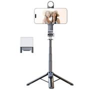 Selfie Stick Trípode, Selfie Stick con luz | Soporte de aluminio extensible para soporte de teléfono móvil Soporte de montaje giratorio 360 para Selfie Grabación de video Foto Live Stream