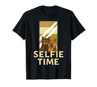 Selfie Time - Dúo divertido gato perro animales inseparables Camiseta