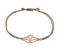 Selfmade Jewelry Pulsera de loto Pulsera de flor de loto - Pulsera con caja de regalo incluida para Mujer (Oro Rosa - Marrón, Talla Ajustable)