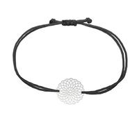 Selfmade Jewelry Pulsera de macramé hecha a mano con mandala de plata con flor de la vida, incluye embalaje de regalo Para mujer Negro plata Tamaño ajustable