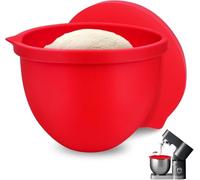 SelfTek Forro de Silicona para Batidora Kitchenaid - Cuenco para Mezclar con Tapa para Tazón Mezclador Kitchenaid de 4,8 L (5 Qt)，Tazón para Mezclar Protector para Tazón para Masa(Rojo)