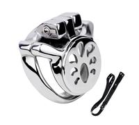 SeLgurFos Jaula de Castidad con Cinturón de Cuero Antideslizante y Anillo Invisible Cilindro de Bloqueo Jaula de Castidad Juguete Sexual para Hombres BDSM Bondage (silver,55mm)