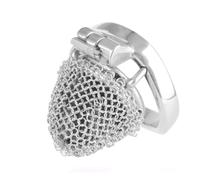 SeLgurFos Mesh Chain Cock Cage with Concealed Locks Key Stainless Steel Ventilation Chastity Cage Men Penis SM Bondage Sex Toys for Men (XS-Circle-40mm)
