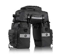 Selighting - Bolsa de Almacenamiento para Bicicleta (3 en 1, Bolsa de Almacenamiento Trasera de Transporte 70L, Impermeable para MTB al Aire Libre, Viajes, Ciclismo, con Funda de Lluvia (negro-01)