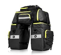 Selighting - Bolsa de Almacenamiento para Bicicleta (3 en 1, Bolsa de Almacenamiento Trasera de Transporte 70L, Impermeable para MTB al Aire Libre, Viajes, Ciclismo, con Funda de Lluvia (negro-02)