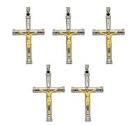 SELiLe 5 colgantes de cruz de 40 x 65 mm, para hacer joyas hechas a mano, para hacer joyas, talla única, como se describe, como se describe