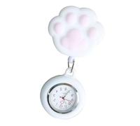 SELiLe Reloj de enfermera con patas de gatito adorables para una gestión precisa del tiempo en hospitales, perfecto para clínicas y centros de enfermería, reloj de enfermera, Blanco