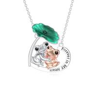 SELKAT Collar con colgante de caballo, vaca, rana, mamá, oso, león, mono, zorro, jirafa, plata de ley S925, bonito collar con colgante de animal, regalo de cumpleaños para mujeres, mamá, abuela, 20