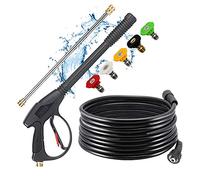 Selkie Pistola Hochdruckreiniger-mit Verlängerungsstab und Schlauch, Ersatz-Hochdruckreiniger-Pistole mit 5 Düsenspitzen, 25 pies Hochdruckreiniger-Schlauch, M22 15 mm oder M22 14 mm Fassung, 4000 PSI