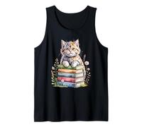 Selkirk Rex Bookworm Flowers Book Reading Books Camiseta sin Mangas