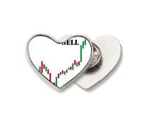 Sell High Buy - Broche de metal con forma de corazón y diseño de corazón, color rojo