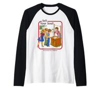 Sell Your Soul Sarcastic Retro Vintage Funny Adult Humor Camiseta Manga Raglan