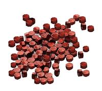 Sellado de perlas de cera,Cera de sellado octogonal,Derretir cera de sellado,Ceras adhesivas,Vintage,Sello,Decoración,Cuchara de cera,Manualidades,Letras(Rojo vino nuevo,100 piezas)