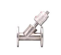Sellado de PTFE normalmente cerrado con asiento en ángulo neumático tipo brida acero inoxidable DN50 304