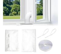 Sellado de ventanas de aire acondicionado, 300 cm / 400 cm, para 1 o 2 mangueras de escape, parada de aire caliente para colocar ventanas, doble cremallera para ventanas de techo, ventanas batientes