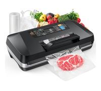 Sellador al vacío de alimentos 10 en 1, máquina selladora al vacío de 230 W 95 KPa con doble sellado térmico, mango de fácil bloqueo, manguera, cortador integrado y almacenamiento de bolsas, incluye 1