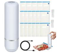 Sellador al vacío para alimentos - Máquina de bloqueo de bolsas de mano de 3,3 x 15,8 cm, unidad hermética de almacenamiento recargable por USB, de embalaje de control de humedad | Herramienta
