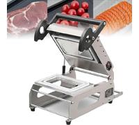 Sellador automático de cajas de alimentos cuadrado de 600 W, máquina de sellado de contenedores de escritorio para llevar para embalaje de pasteles y miel Bento 7-8 veces/minuto