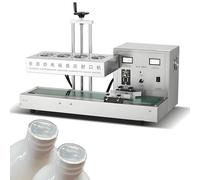 Sellador automático de tapas de inducción para botellas y contenedores de plástico, velocidad y tamaño ajustables con refrigeración por aire, ideal para líneas de producción continuas