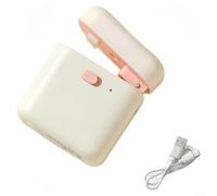 Sellador compacto recargable por USB para mini bolsas de sellado térmico para bolsas de aperitivos de plástico con accesorio magnético (blanco)