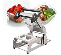 Sellador de bandeja de prensa manual para embalaje de llevar, sellador térmico de bandeja de sándwich para sellar recipientes con carne, pescado, alimentos cocinados, productos frescos en negocios de