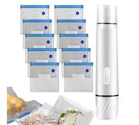 Sellador de bolsas de aperitivos, mini máquina de sellado de aire de 800 mAh, ahorro de alimentos compacto de mano para cocina, conservación de carne, sobras del hogar, viajes, camping, preparación de
