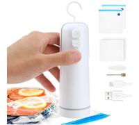 Sellador de bolsas multifunci?n mini, 4 en 1, sellador t?rmico mini, sellador al vac?o de mano, m?quina de sellado port?til con cortador, inflador, se