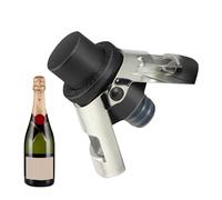 Sellador de champán, tapón de vino de acero inoxidable de 6 x 3,5 cm con bomba de vacío, conservador profesional de vino espumoso | Tapones de champán reutilizables a presión con 2 púas para cocina