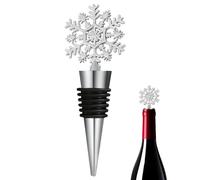 Sellador de vino navideño, tapón de bebidas festivo, tapón de corcho decorativo, barra elegante, construcción de aleación de zinc duradera, elegante diseño en forma de copo de nieve, para bar, hogar