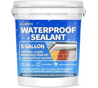Sellador impermeabilizante líquido transparente - 19L, Wadities Revestimiento impermeable a base de agua para paredes baños techos, reparación invisible parches de fugas y sellos Sellador de goma