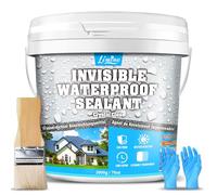 Sellador impermeable - 2000 g, revestimiento impermeable transparente a base de agua, agente invisible a prueba de agua para interiores y exteriores, sellador de agua antifugas para techos, paredes