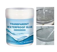 Sellador impermeable de 300 g - Cuello a base de agua transparente | Juego de sellador súper fuerte con guantes y pincel para esquina interior y exterior, jardín, baño, sello impermeable