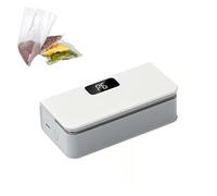 Sellador magnético de nevera, sellador de bolsas portátil 2 en 1 for nevera y cocina, mini selladores de bolsas recargables magnéticos, calor ajustable, máquina reselladora de bolsas de chips(White)