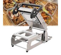 Sellador manual de bandejas de alimentos, máquina de sellado de alimentos comercial, 7 ~ 8 veces/minuto, sellador de acero inoxidable para restaurantes y comida para llevar